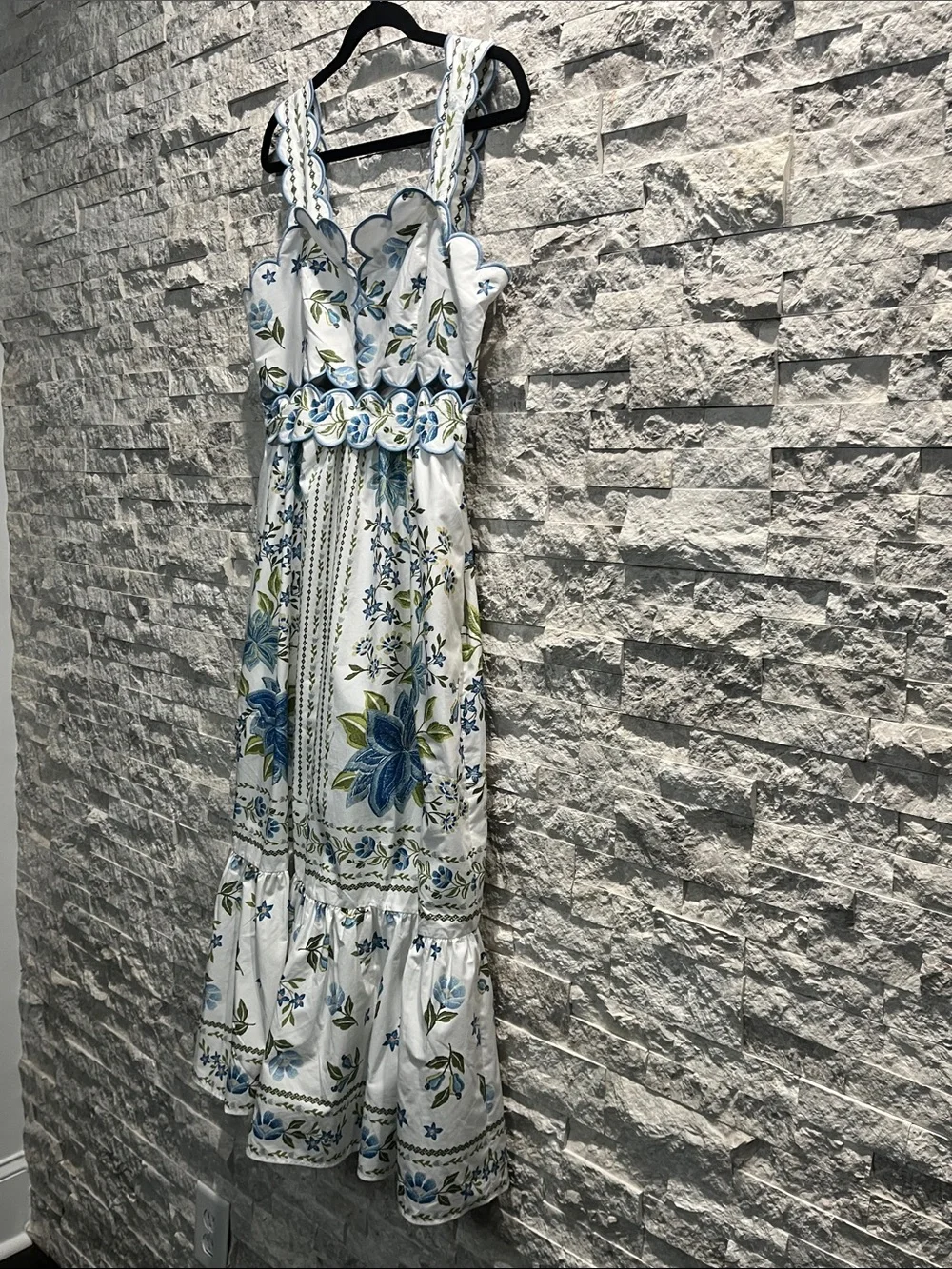 FARM Rio Sleeveless Scallop-Trim Printed Midi Dress Sz-M - Picture 8 of 15